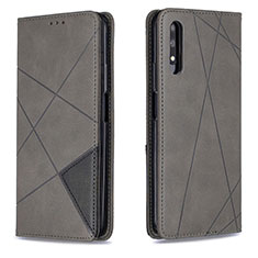 Custodia Portafoglio In Pelle Cover con Supporto B07F per Huawei Honor 9X Grigio