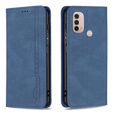 Custodia Portafoglio In Pelle Cover con Supporto B07F per Motorola Moto E20 Blu