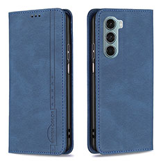 Custodia Portafoglio In Pelle Cover con Supporto B07F per Motorola Moto Edge S30 5G Blu