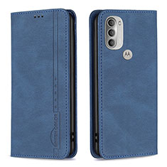 Custodia Portafoglio In Pelle Cover con Supporto B07F per Motorola Moto G51 5G Blu