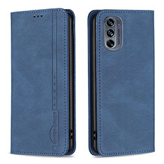 Custodia Portafoglio In Pelle Cover con Supporto B07F per Motorola Moto G62 5G Blu