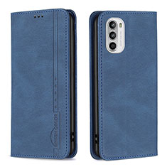 Custodia Portafoglio In Pelle Cover con Supporto B07F per Motorola Moto G71s 5G Blu