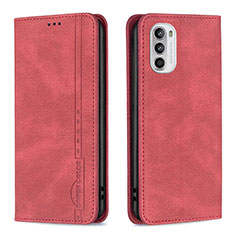 Custodia Portafoglio In Pelle Cover con Supporto B07F per Motorola Moto G71s 5G Rosso