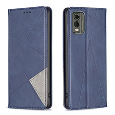 Custodia Portafoglio In Pelle Cover con Supporto B07F per Nokia C210 Blu