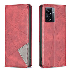 Custodia Portafoglio In Pelle Cover con Supporto B07F per OnePlus Nord N300 5G Rosso