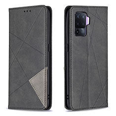 Custodia Portafoglio In Pelle Cover con Supporto B07F per Oppo A94 4G Nero