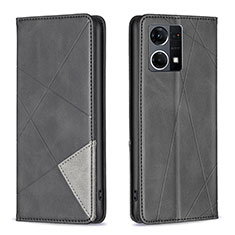 Custodia Portafoglio In Pelle Cover con Supporto B07F per Oppo F21 Pro 4G Nero