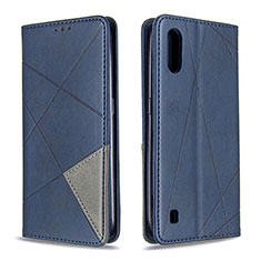 Custodia Portafoglio In Pelle Cover con Supporto B07F per Samsung Galaxy A01 SM-A015 Blu