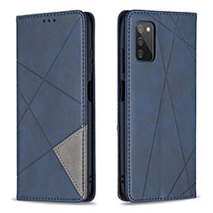 Custodia Portafoglio In Pelle Cover con Supporto B07F per Samsung Galaxy A02s Blu