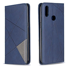 Custodia Portafoglio In Pelle Cover con Supporto B07F per Samsung Galaxy A10s Blu