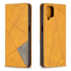 Custodia Portafoglio In Pelle Cover con Supporto B07F per Samsung Galaxy A12 Nacho Marrone Chiaro