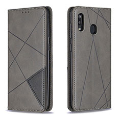 Custodia Portafoglio In Pelle Cover con Supporto B07F per Samsung Galaxy A30 Grigio