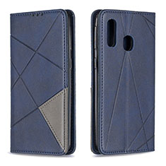 Custodia Portafoglio In Pelle Cover con Supporto B07F per Samsung Galaxy A40 Blu