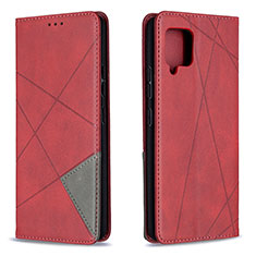 Custodia Portafoglio In Pelle Cover con Supporto B07F per Samsung Galaxy A42 5G Rosso