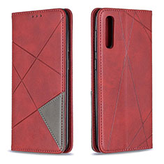 Custodia Portafoglio In Pelle Cover con Supporto B07F per Samsung Galaxy A50 Rosso