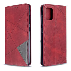 Custodia Portafoglio In Pelle Cover con Supporto B07F per Samsung Galaxy A51 4G Rosso