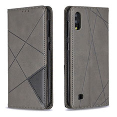 Custodia Portafoglio In Pelle Cover con Supporto B07F per Samsung Galaxy M10 Grigio