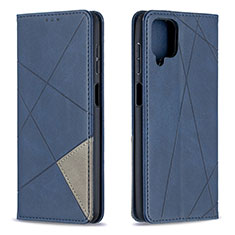 Custodia Portafoglio In Pelle Cover con Supporto B07F per Samsung Galaxy M12 Blu