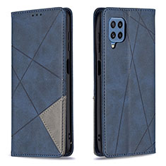 Custodia Portafoglio In Pelle Cover con Supporto B07F per Samsung Galaxy M32 4G Blu
