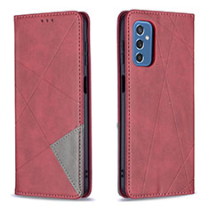Custodia Portafoglio In Pelle Cover con Supporto B07F per Samsung Galaxy M52 5G Rosso