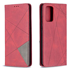 Custodia Portafoglio In Pelle Cover con Supporto B07F per Samsung Galaxy Note 20 5G Rosso