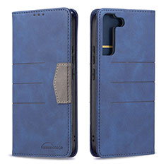 Custodia Portafoglio In Pelle Cover con Supporto B07F per Samsung Galaxy S21 Plus 5G Blu