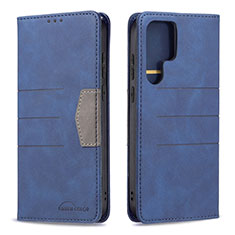 Custodia Portafoglio In Pelle Cover con Supporto B07F per Samsung Galaxy S21 Ultra 5G Blu