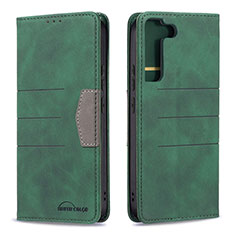 Custodia Portafoglio In Pelle Cover con Supporto B07F per Samsung Galaxy S22 5G Verde