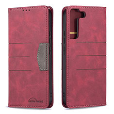 Custodia Portafoglio In Pelle Cover con Supporto B07F per Samsung Galaxy S23 5G Rosso