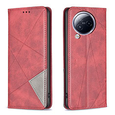 Custodia Portafoglio In Pelle Cover con Supporto B07F per Xiaomi Civi 3 5G Rosso