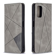 Custodia Portafoglio In Pelle Cover con Supporto B07F per Xiaomi Poco M3 Grigio