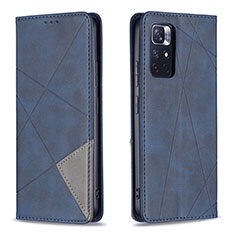 Custodia Portafoglio In Pelle Cover con Supporto B07F per Xiaomi Poco M4 Pro 5G Blu