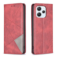 Custodia Portafoglio In Pelle Cover con Supporto B07F per Xiaomi Redmi 12 4G Rosso