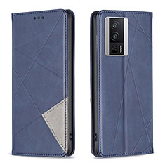 Custodia Portafoglio In Pelle Cover con Supporto B07F per Xiaomi Redmi K60 5G Blu