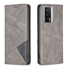 Custodia Portafoglio In Pelle Cover con Supporto B07F per Xiaomi Redmi K60 5G Grigio