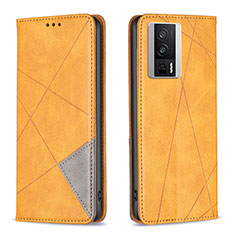 Custodia Portafoglio In Pelle Cover con Supporto B07F per Xiaomi Redmi K60 5G Marrone Chiaro