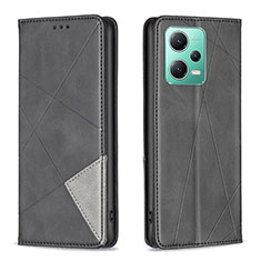 Custodia Portafoglio In Pelle Cover con Supporto B07F per Xiaomi Redmi Note 12 5G Nero