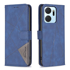 Custodia Portafoglio In Pelle Cover con Supporto B08F per Huawei Honor X7a Blu