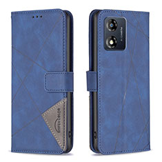 Custodia Portafoglio In Pelle Cover con Supporto B08F per Motorola Moto E13 Blu