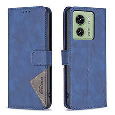 Custodia Portafoglio In Pelle Cover con Supporto B08F per Motorola Moto Edge 40 5G Blu