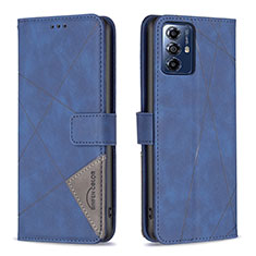 Custodia Portafoglio In Pelle Cover con Supporto B08F per Motorola Moto G Power (2022) Blu