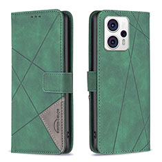 Custodia Portafoglio In Pelle Cover con Supporto B08F per Motorola Moto G13 Verde