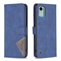 Custodia Portafoglio In Pelle Cover con Supporto B08F per Nokia C12 Blu