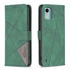 Custodia Portafoglio In Pelle Cover con Supporto B08F per Nokia C12 Plus Verde