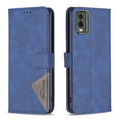 Custodia Portafoglio In Pelle Cover con Supporto B08F per Nokia C210 Blu