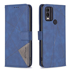 Custodia Portafoglio In Pelle Cover con Supporto B08F per Nokia C22 Blu