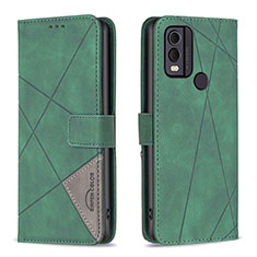 Custodia Portafoglio In Pelle Cover con Supporto B08F per Nokia C22 Verde