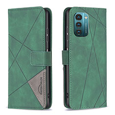 Custodia Portafoglio In Pelle Cover con Supporto B08F per Nokia G11 Verde