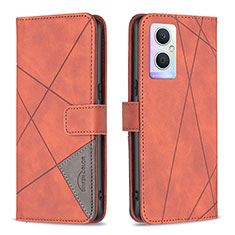 Custodia Portafoglio In Pelle Cover con Supporto B08F per OnePlus Nord N20 5G Arancione