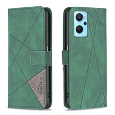 Custodia Portafoglio In Pelle Cover con Supporto B08F per Oppo A96 4G Verde